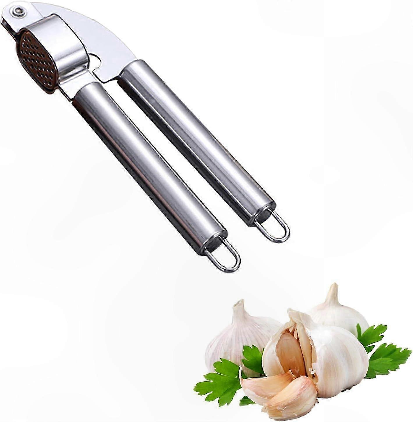 Stainless Steel Garlic Press with Ginger Chopper Functionality