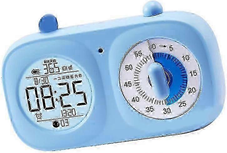 Dual Screen Visual Countdown Timer, Multi-Function Electronic Time Clock with Built-in Battery, Suitable for Various Uses, Blue Color