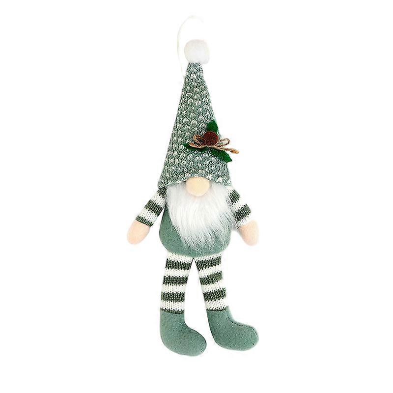 Christmas elf doll, made of green knitted fabric and can be hung, adding festive atmosphere