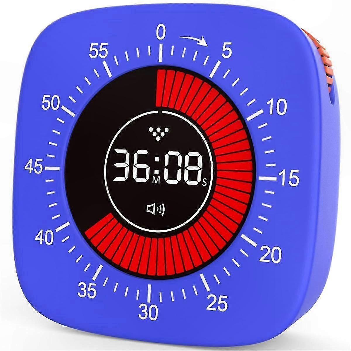 Adjustable Visual Timer for Kids, Silent Digital Countdown Clock, 60-Minute Desk Timer for Study and Activities