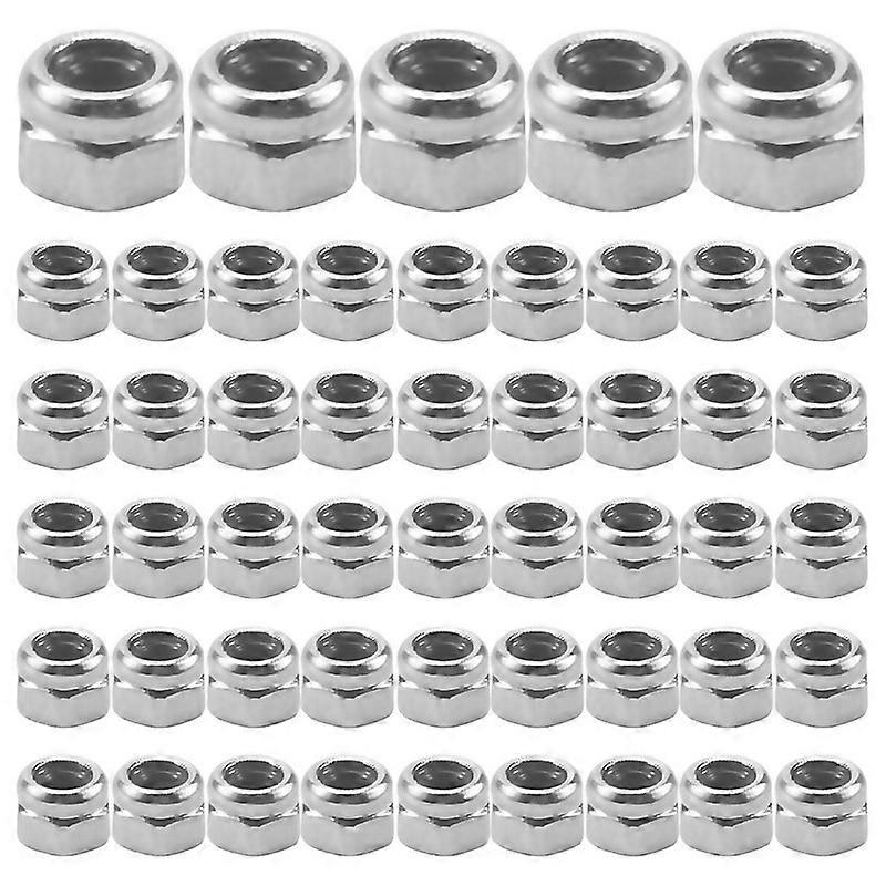 Pour 50pcs M2 Zinc Plaqué Nylon Autobloquant Insert Hex Lock