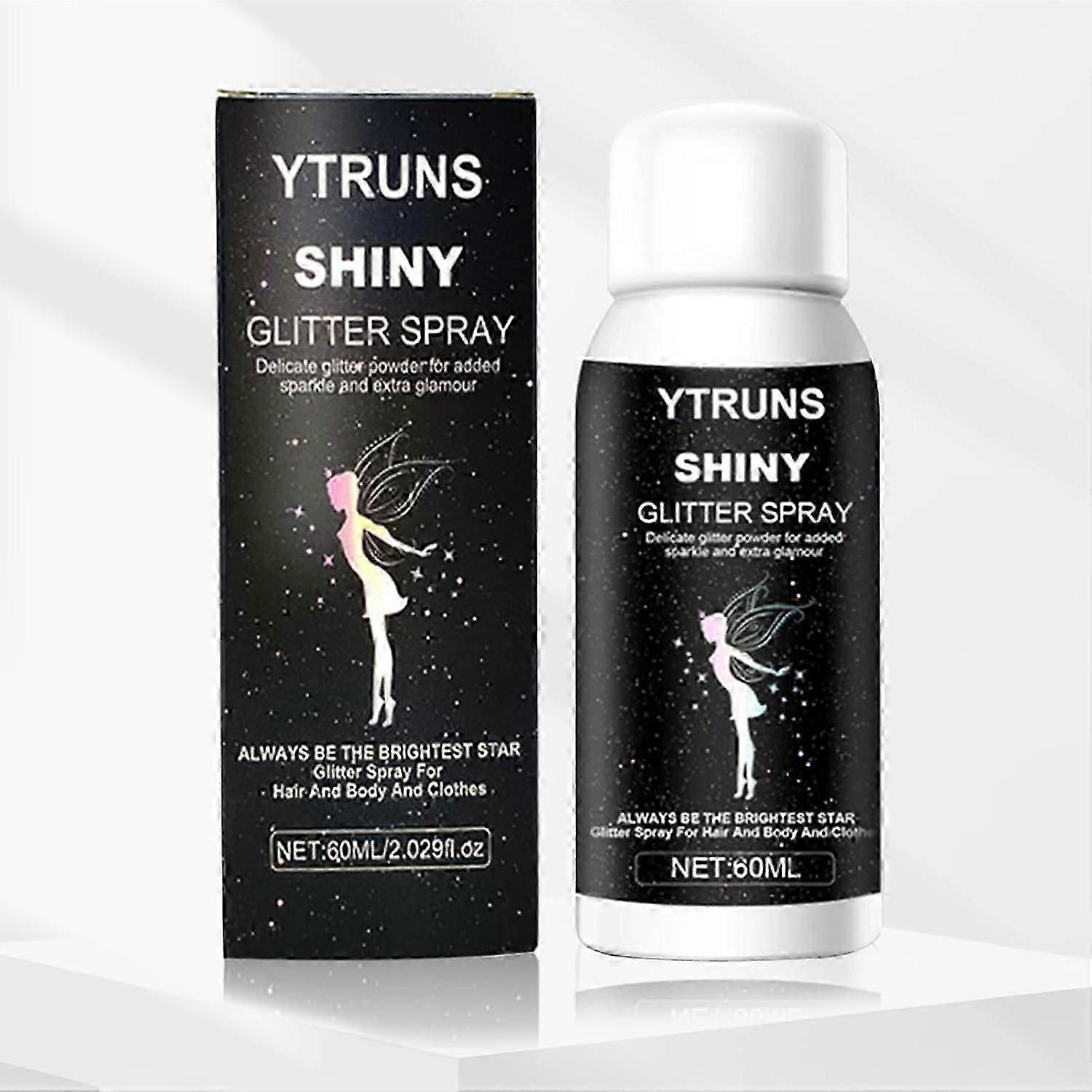 Glitter Spray for Hair and Body, Hairspray for Clothes, Long-Lasting Body Shimmer Spray Silver Glitter Hairspray Suitable for Stage, Festival Rave, Ma