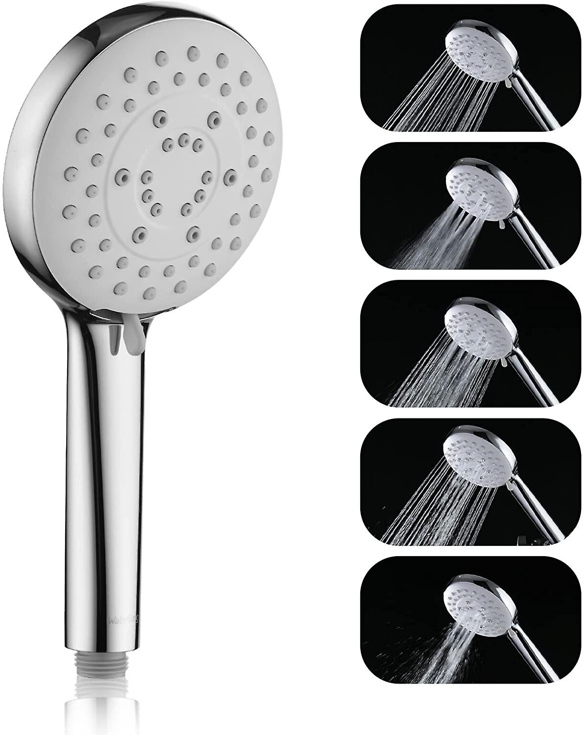 Shower Head With High Pressure, Water Saving Handheld Shower With 5 Spray Settings, Adjustable Flow