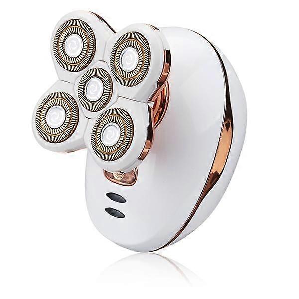 5 Head 4D Electric Men Bald Shaver(White)