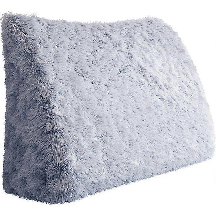 VERCART Coussin de lecture Support dorsal, Oreiller compensé, Coussin incliné, Coussins de lit imitation fourrure de lapin bleu 200cm