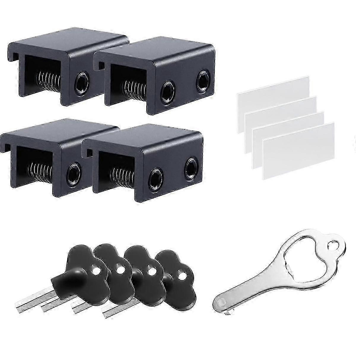 2025 Sliding Sliding Window Window Locks (4 Pack), Security Window Locks With Keys, Adjustable Aluminum