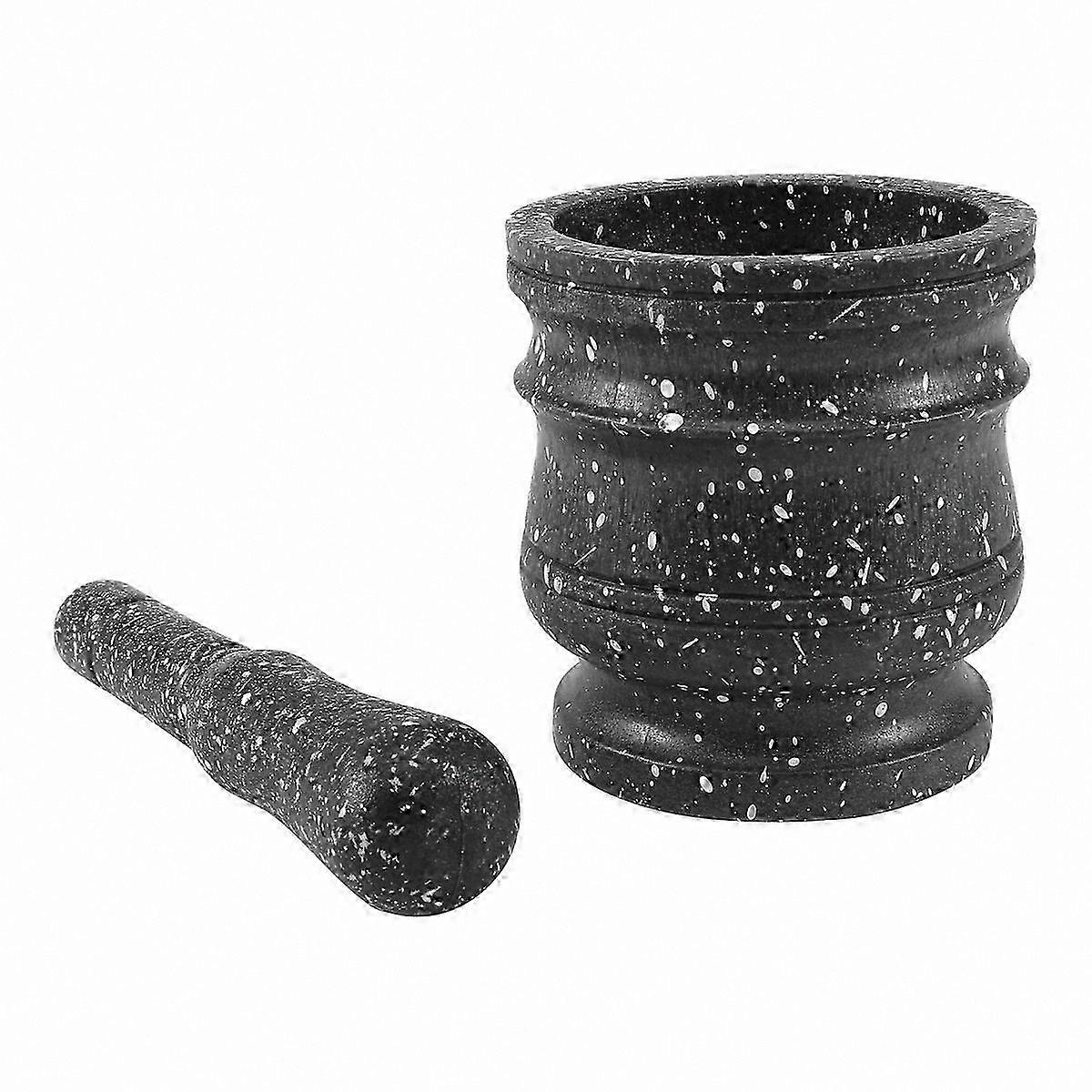 Stone Pestle and Mortar Set for Herbs and Spices | Granite Pattern Grinder for Cooking and Crushing | Durable Solid Construction