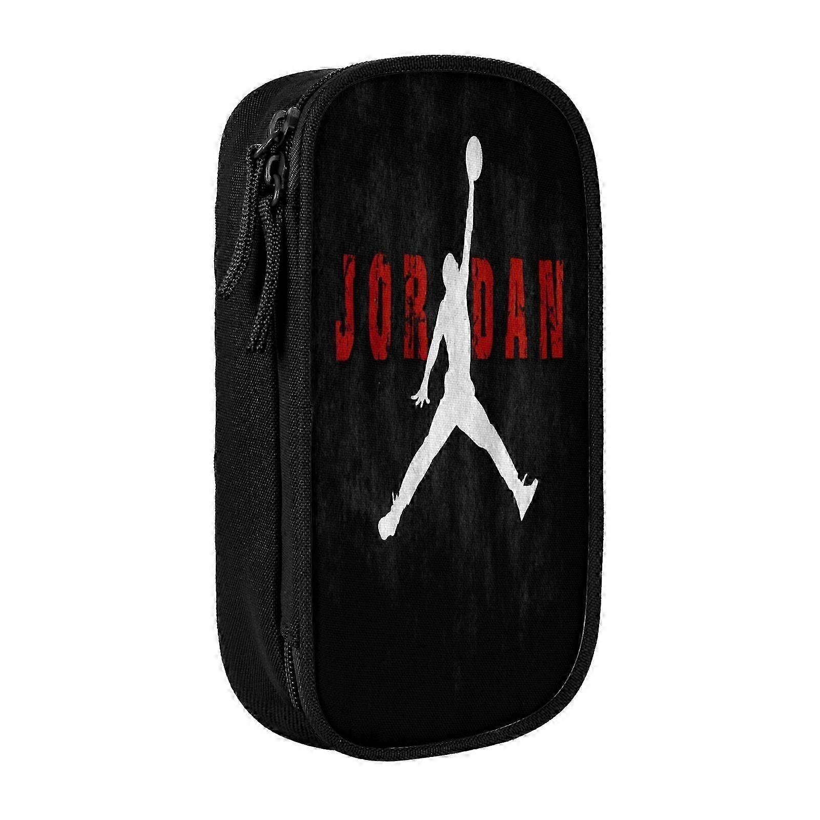 s36 Michael Jordan 办公室和学校铅笔盒 - 牛津布拉链袋,带 5 个笔槽和 38 个网袋(定制徽标),p36