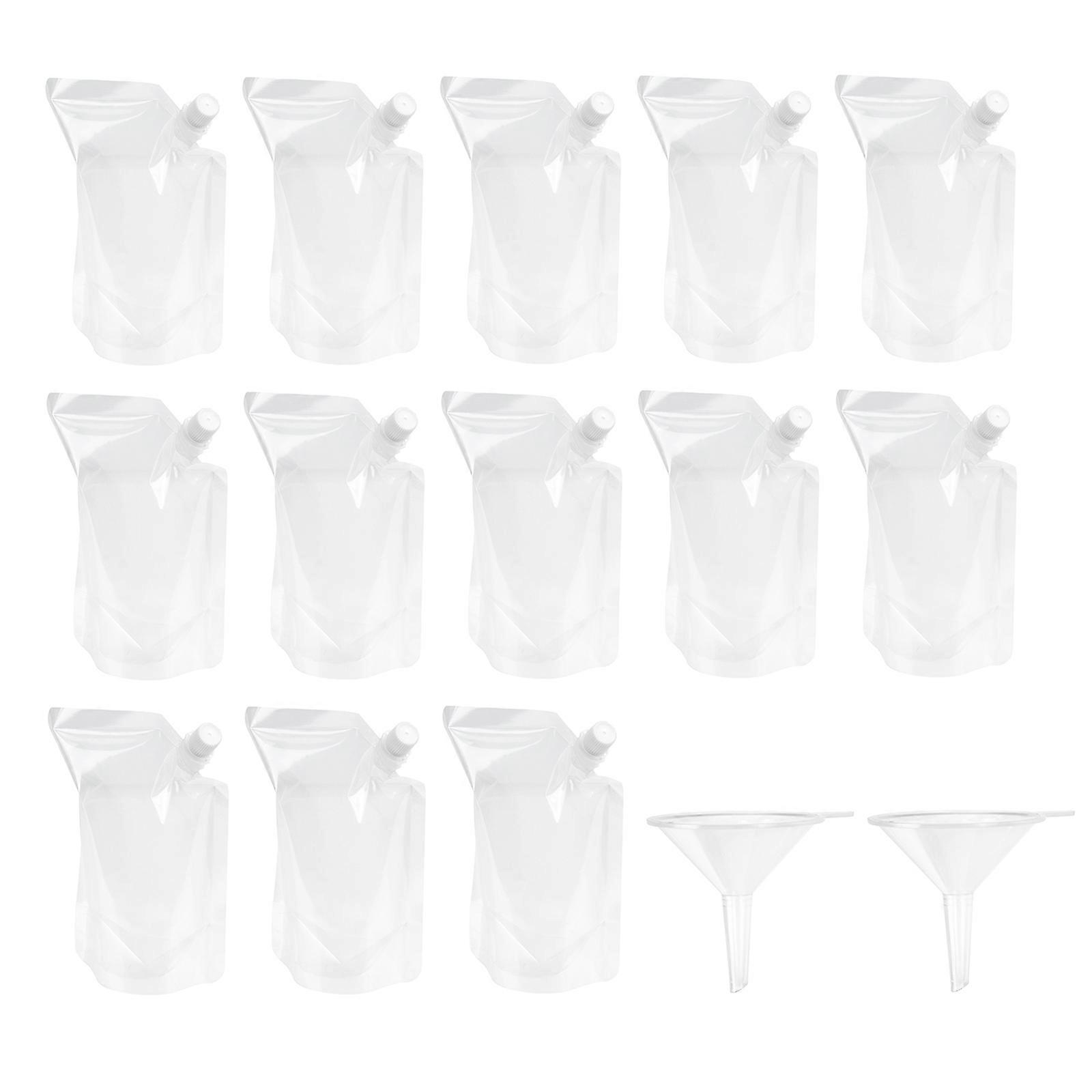 Transparent Plastic Liquor Bag for Storage with Screw Lid 1Set