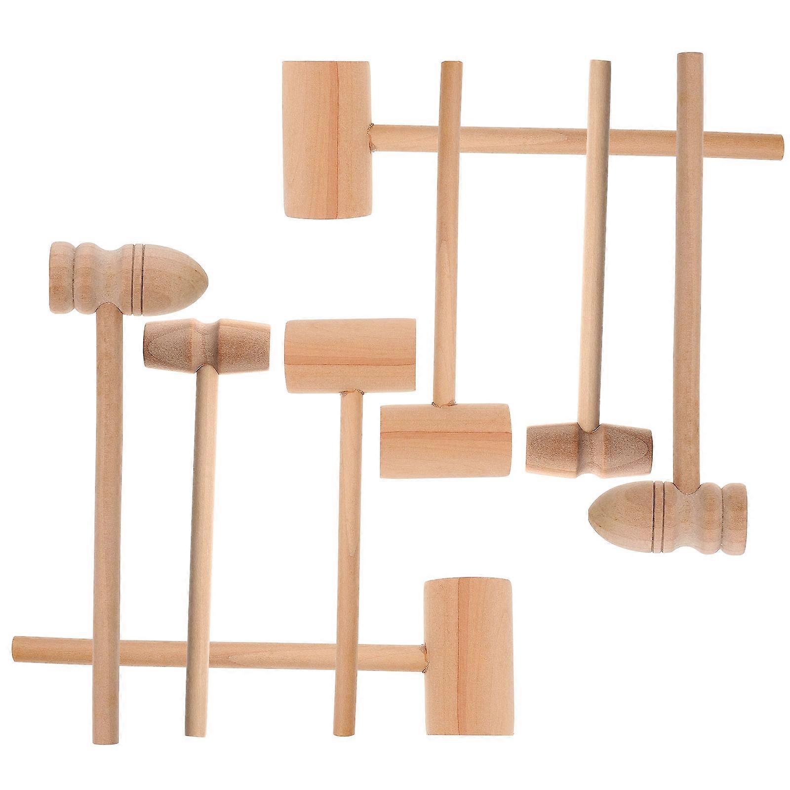 Egg Hammer Wooden Hammer for Practical Kitchen Use 24Pcs Light Brown Tool