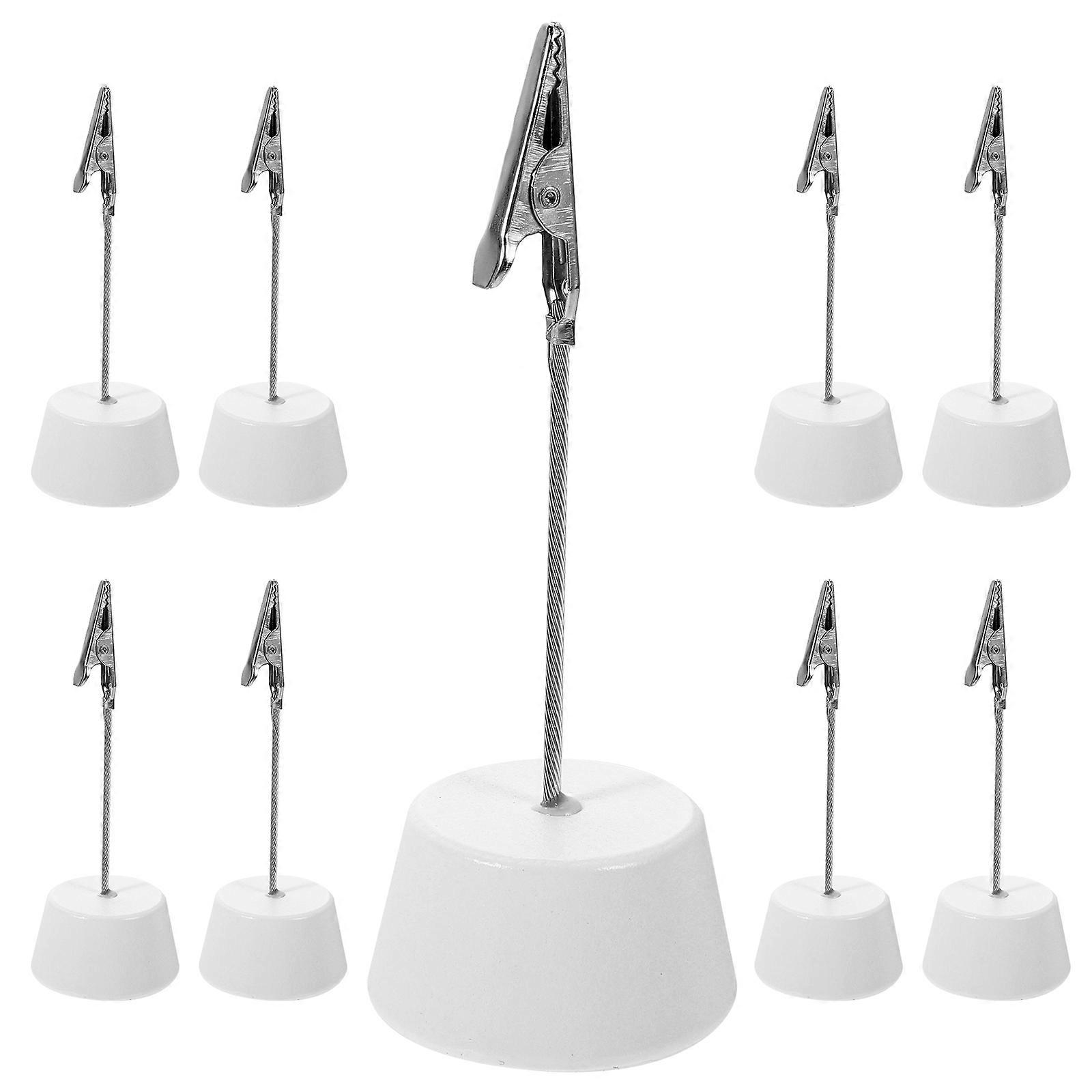 Picture Holder with Clips Wooden Base for Memo Display in Office 30Pcs