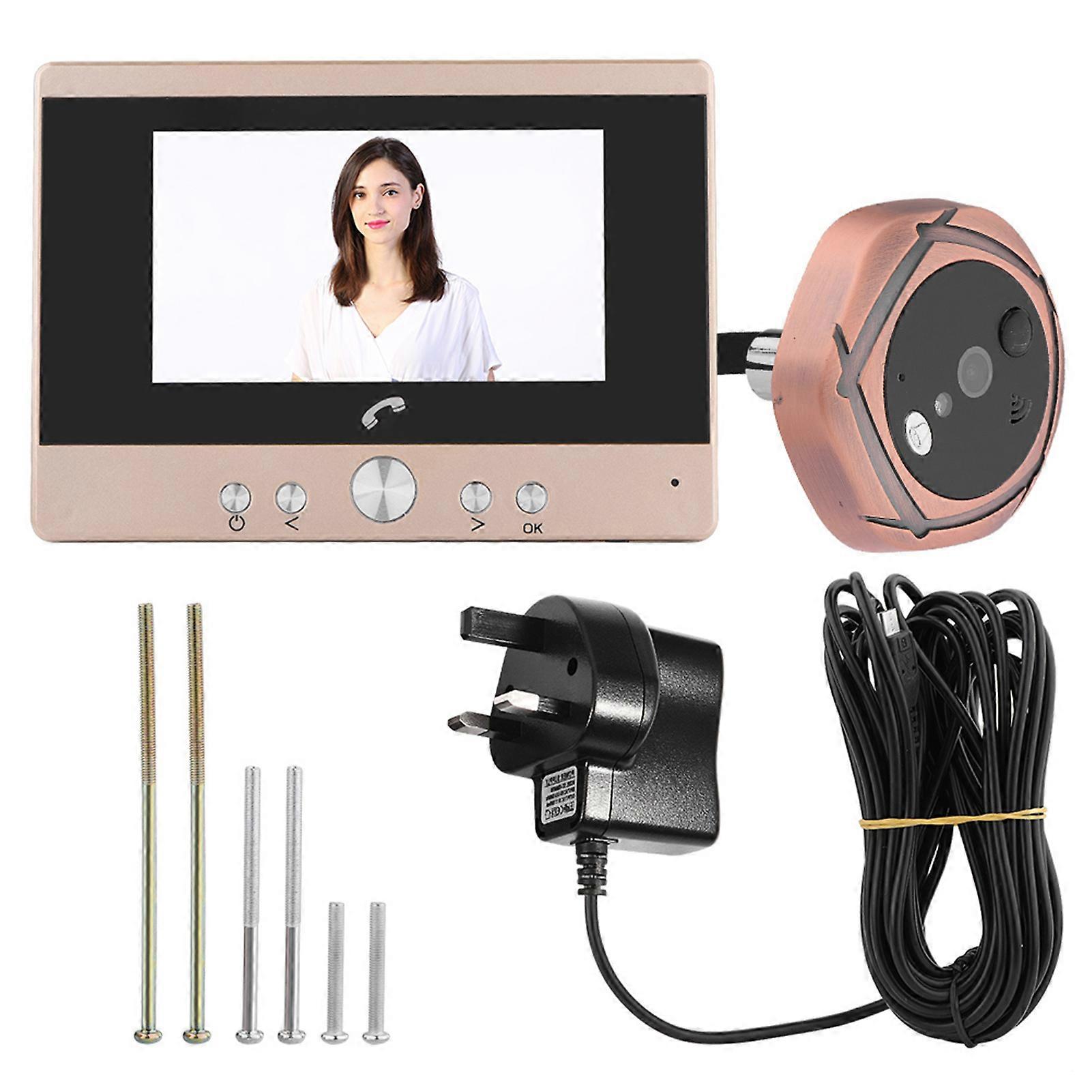 4.3 inch Colorful Digital Intercom Doorbell Door Viewer Home Security UK Plug 110-240V