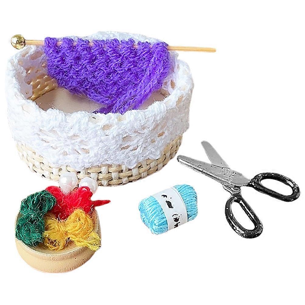 Simulation Sewing Basket Dollhouse Accessories Fabric Decorative 1Set