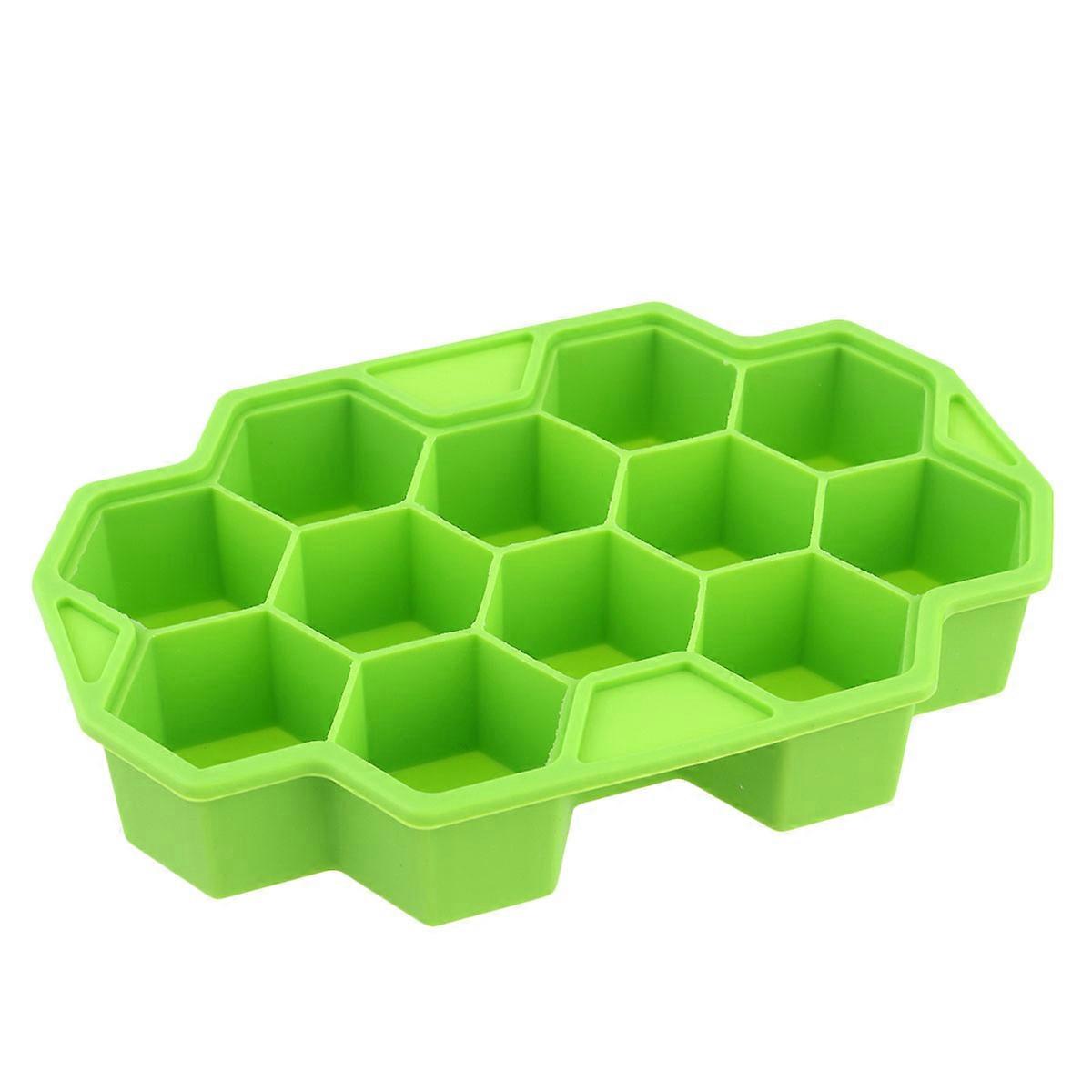 Ice Making Mold 2Set Honeycomb Shape Silicone Kitchen Ice Box Mold Green Suitable For Home Use And Kids