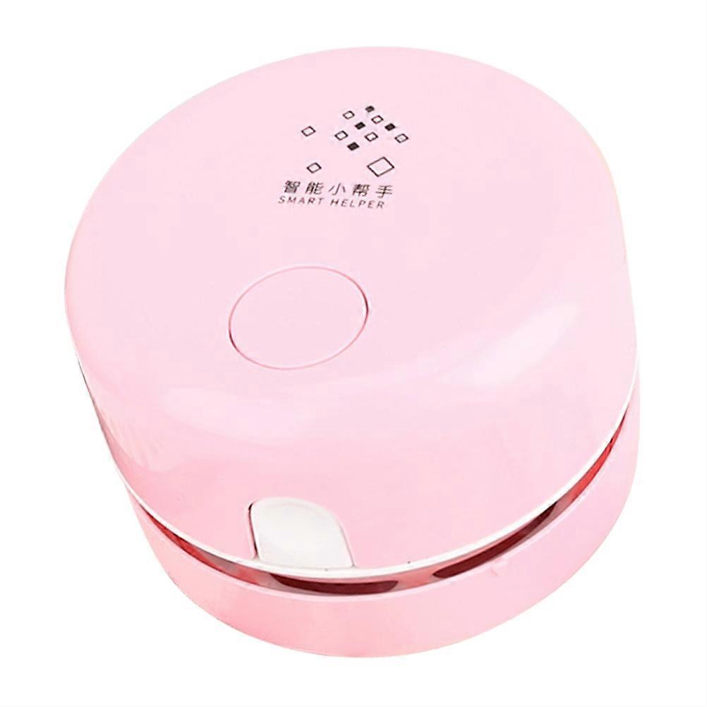 Desktop Vacuum Mini Table Cleaner for Dust Catching Pink ABS