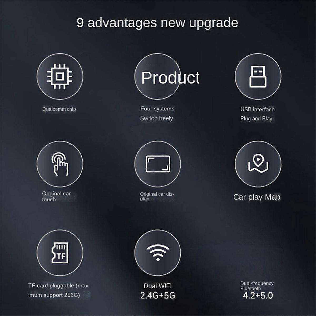 Car Adapter 2 in 1 Wireless CarPlay Android Adapter Wireless Adapter