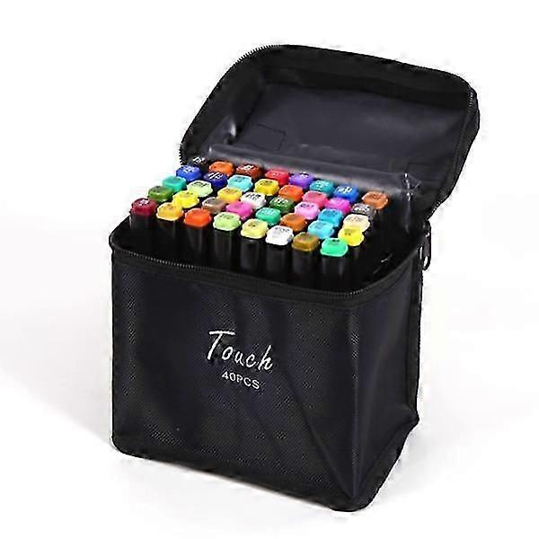 40-Pack Double-Sided Multicolour Marker Pens with Protective Storage Case