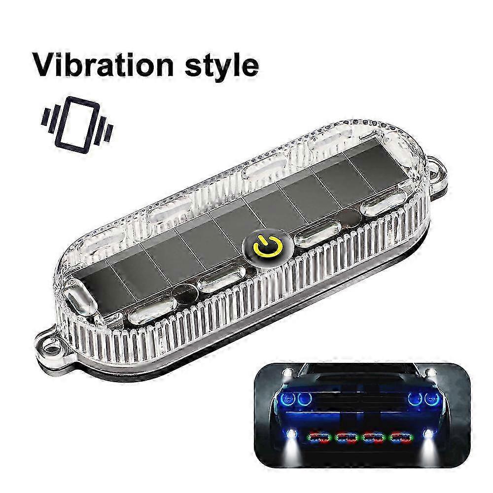 Solar Flashing Signal Lights Emergency Warning Light Led Flashing Decorative Lamp for Car Motorcycle Modification Anti-Theft Strobe Light with Buttons