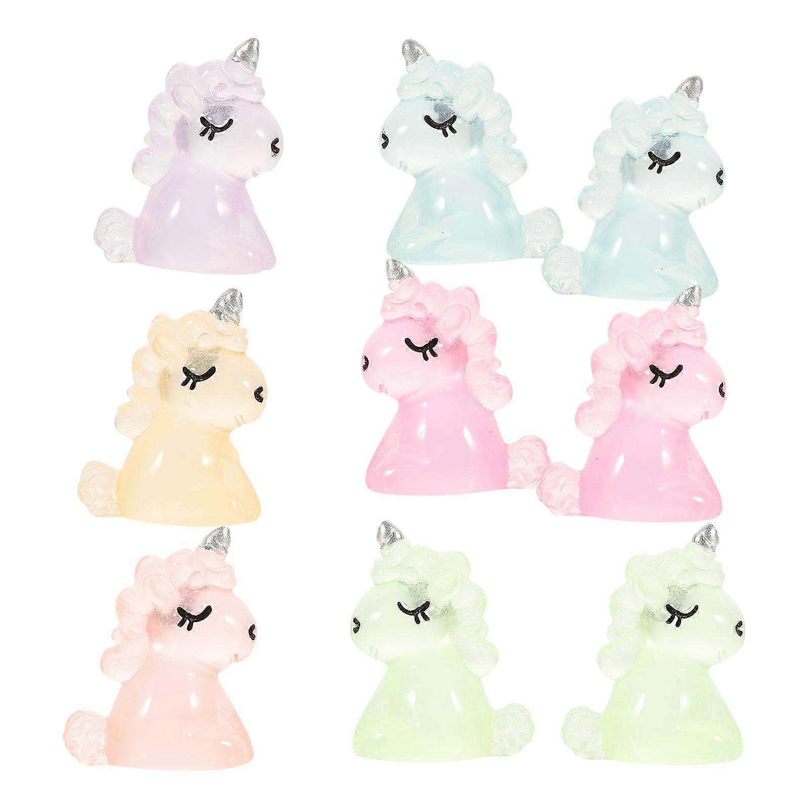 Glow in The Dark Unicorn Decoration for Decoration 24Pcs Resin Mini Figures