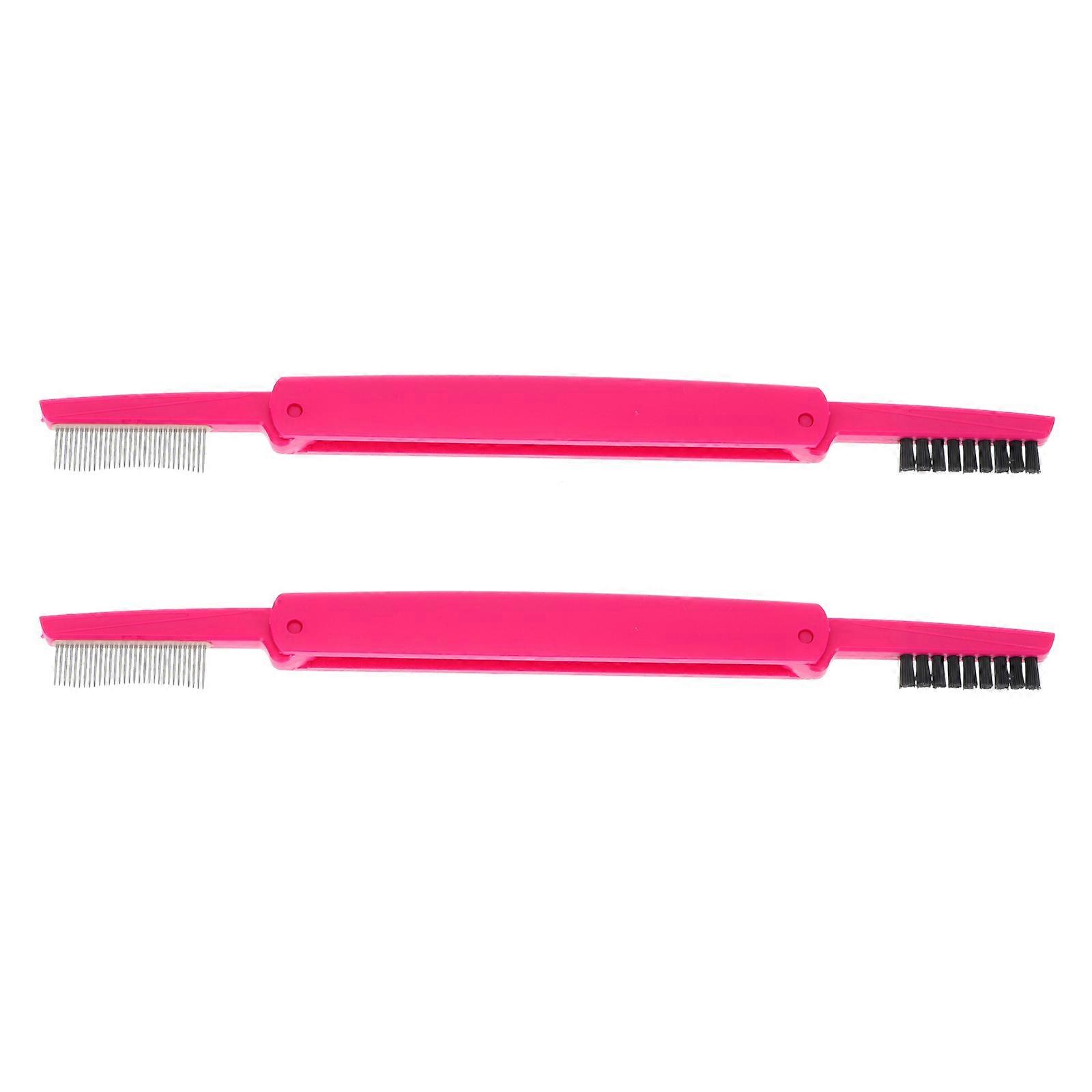 Foldable Eyebrow Brush for Makeup with 4Pcs Double-Ended Eyelash Combs