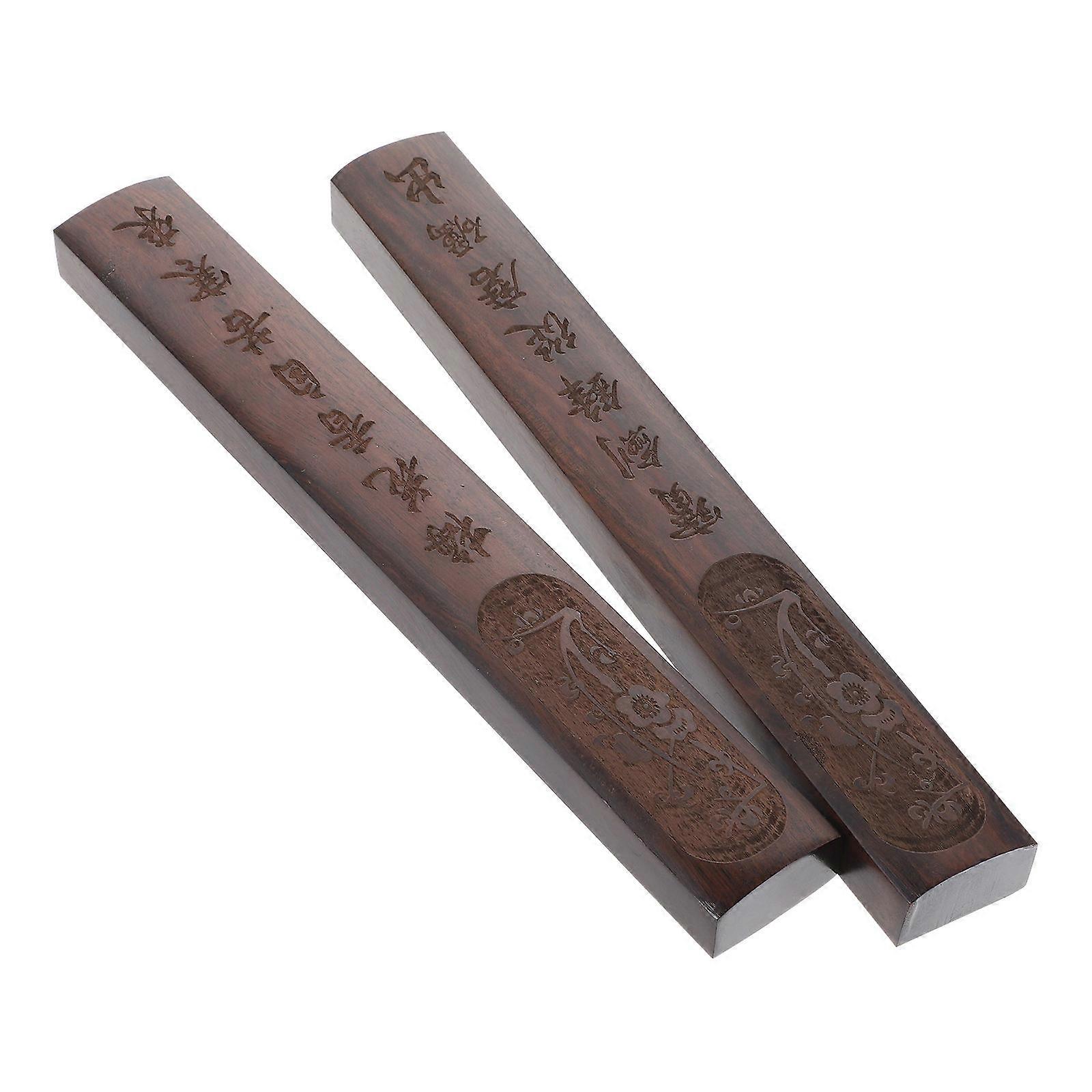 Chinese Calligraphy Paperweight Wood Pair for Pressing Paper