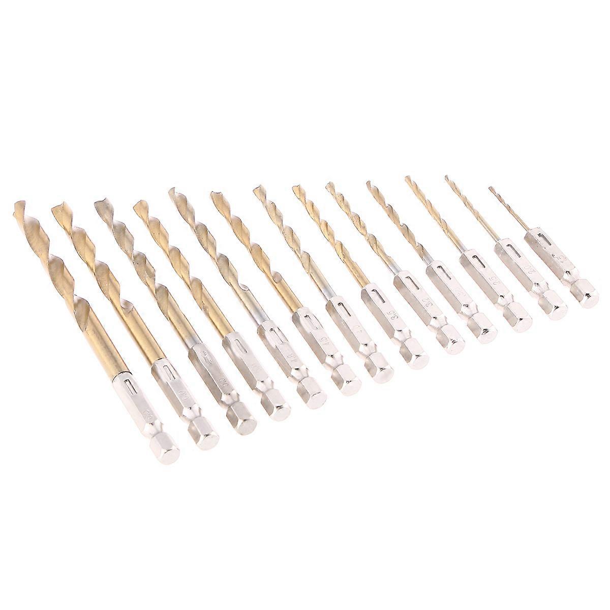 Golden 13Pcs Drill Titanium Rolled Set for Machining Metal with Hss Drill