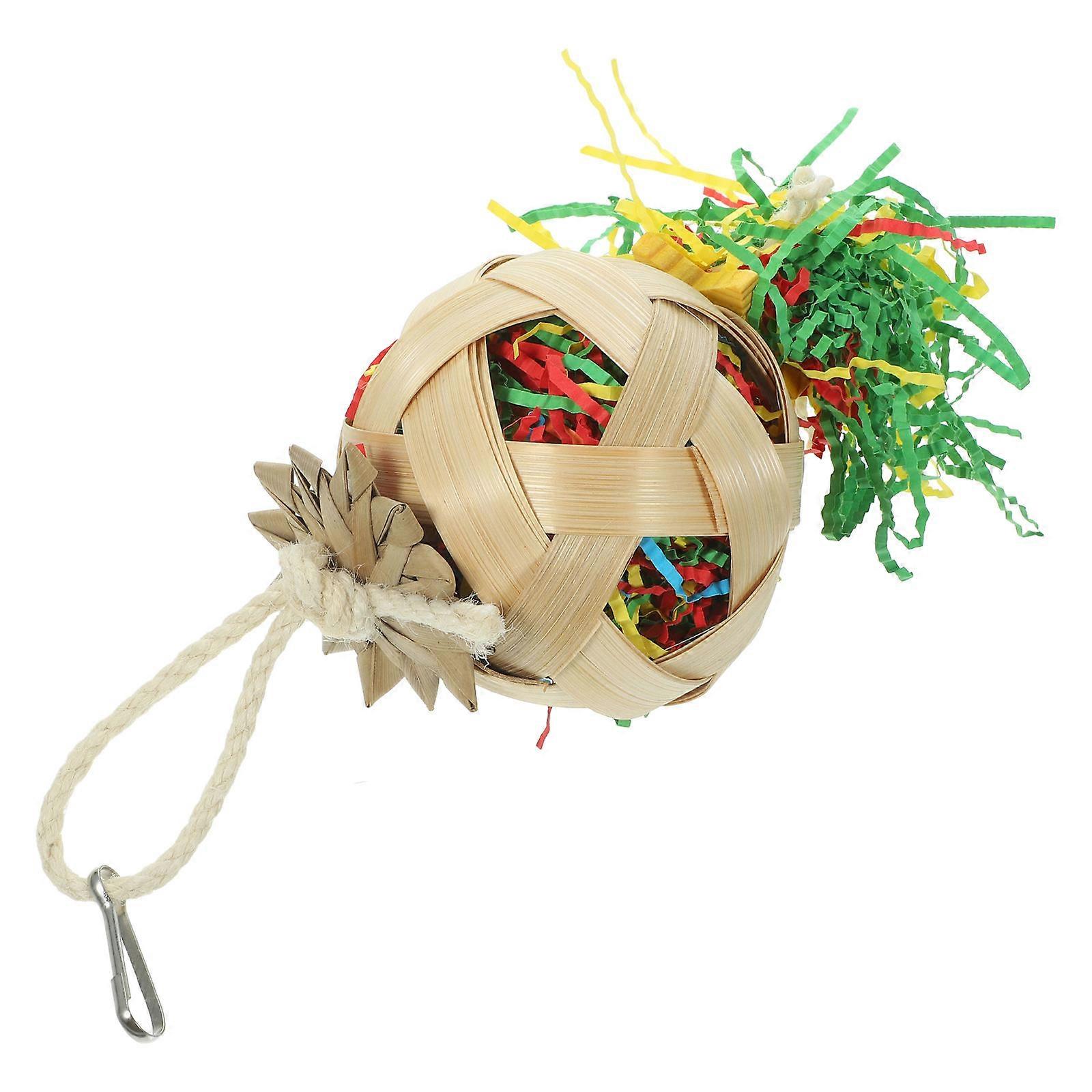 Chew Toy For Pet Birds Shredding Ball 11x3.93x3.93in Multicolor Entertainment 2Pcs