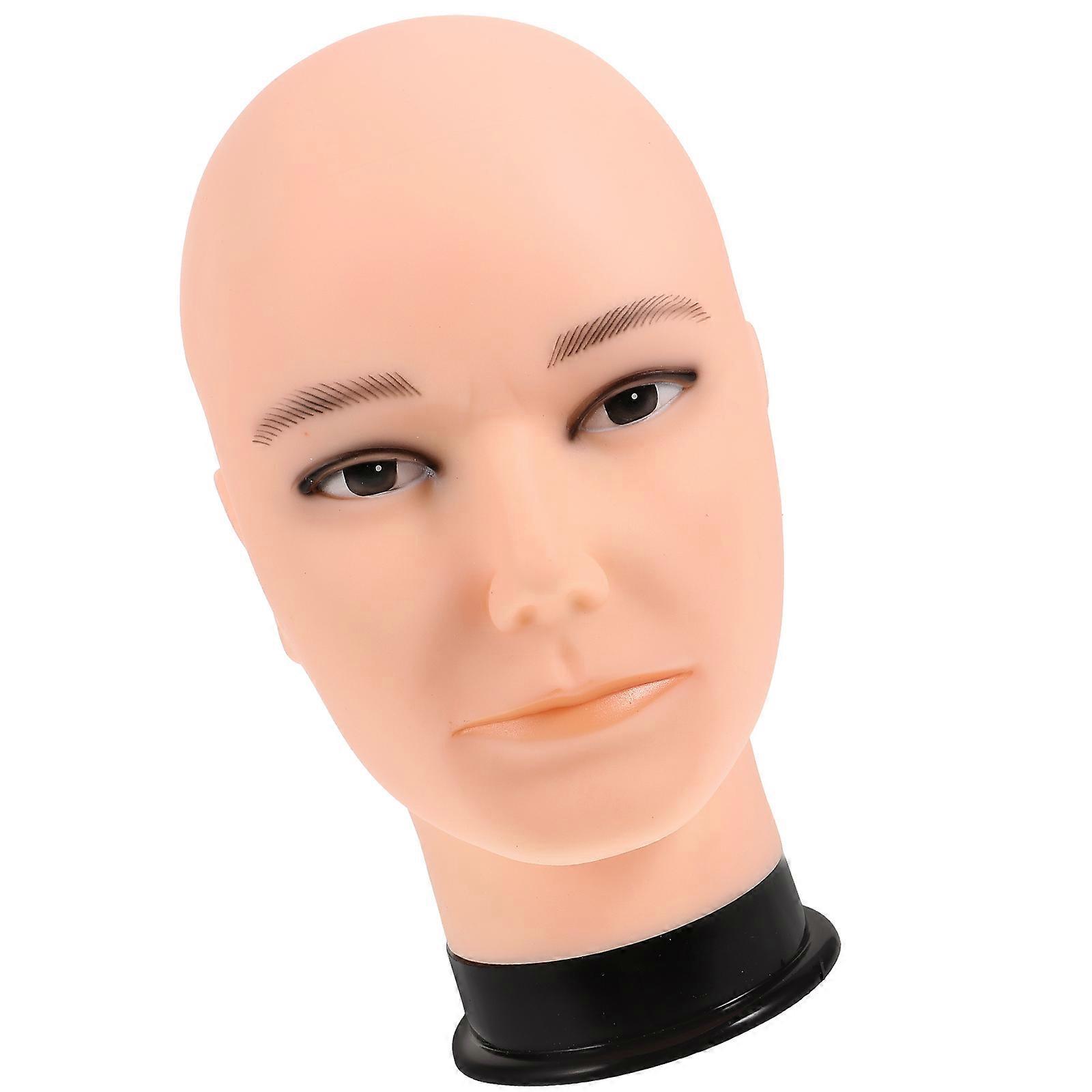 Beige PVC Wig Head for Display Mannequin Head Wig Stand Organizer