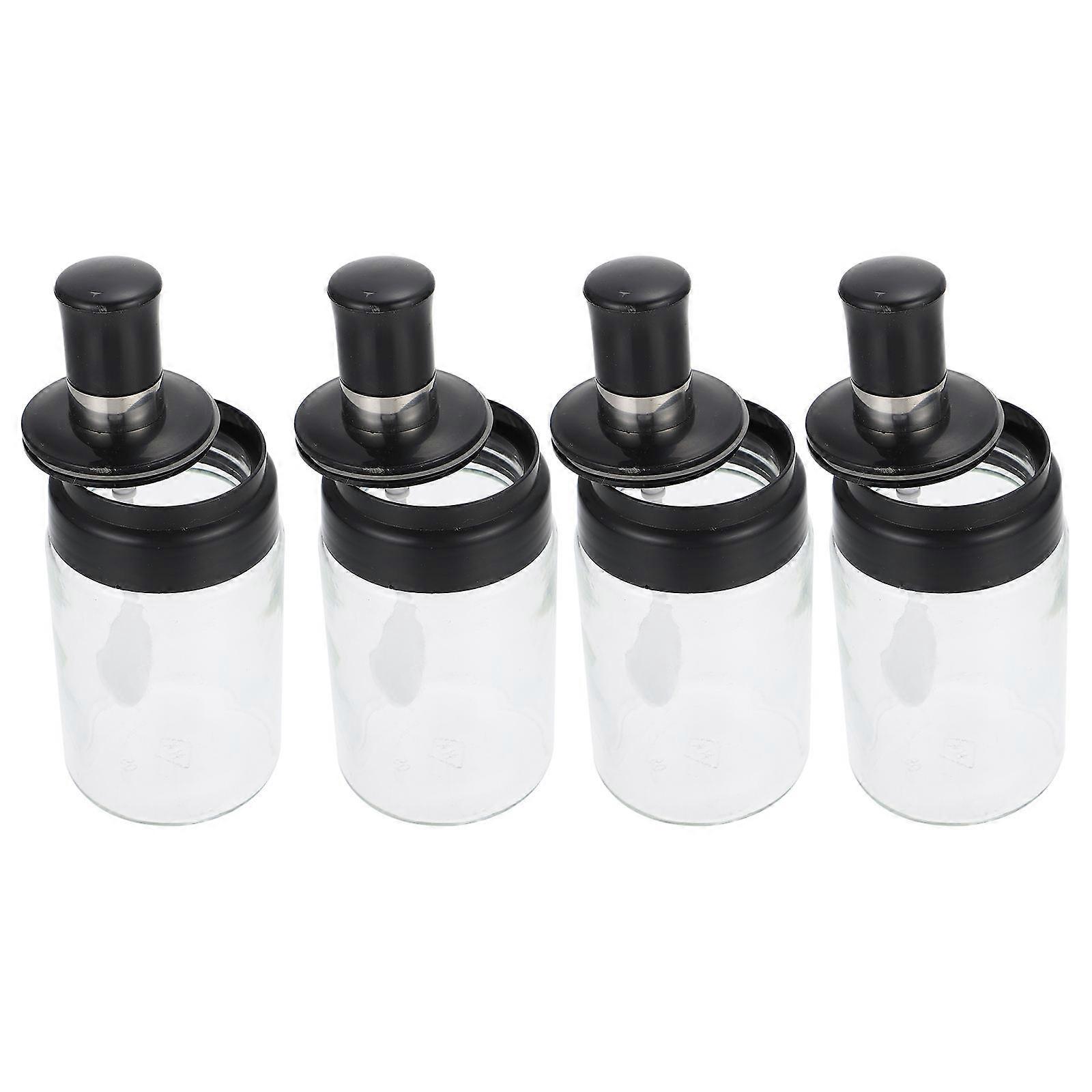 Spice Jars Glass Moisture-Proof Storage for Kitchen Use 4Pcs Set