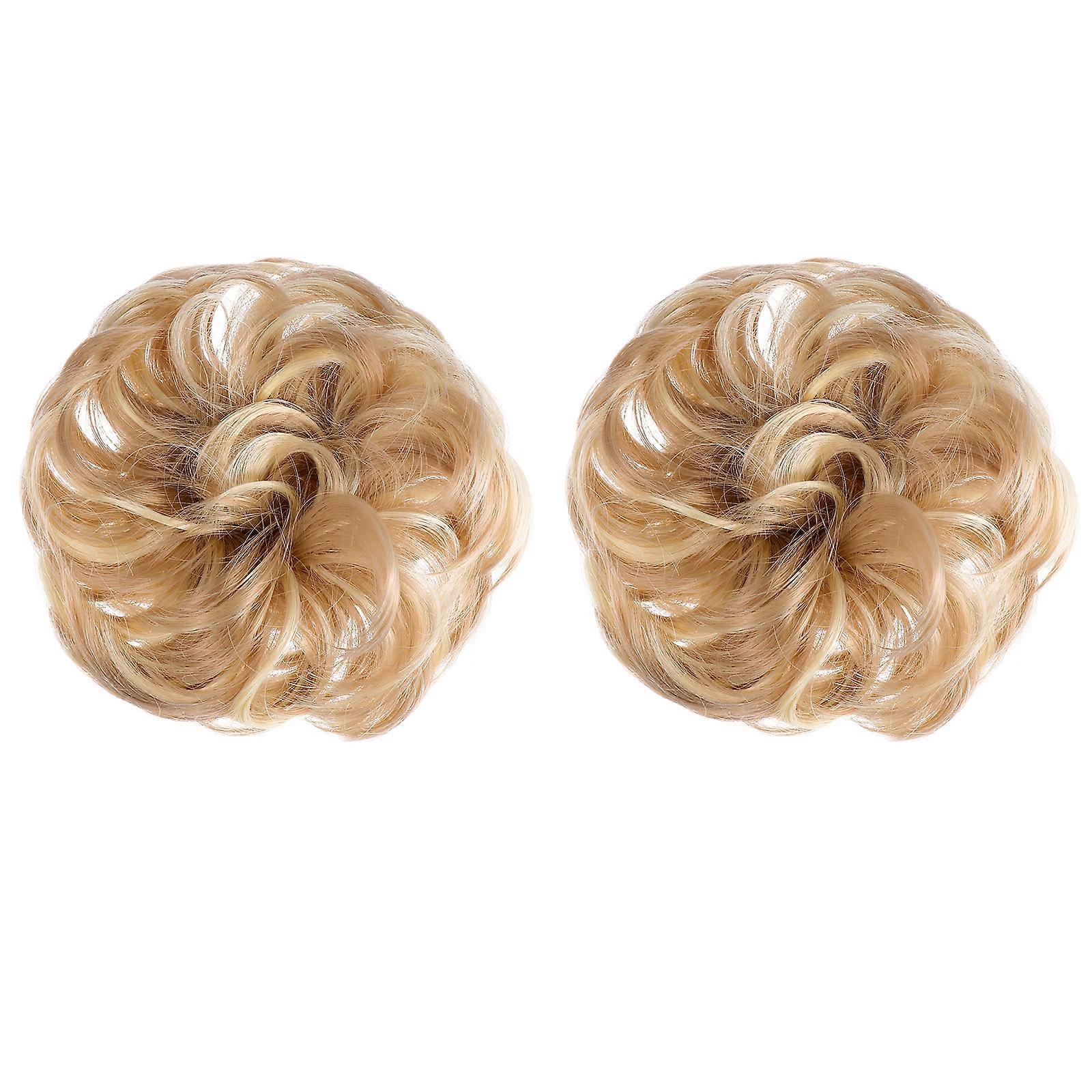 Hair Bun Extensions Messy Synthetic Chignon for Decoration 4Pcs
