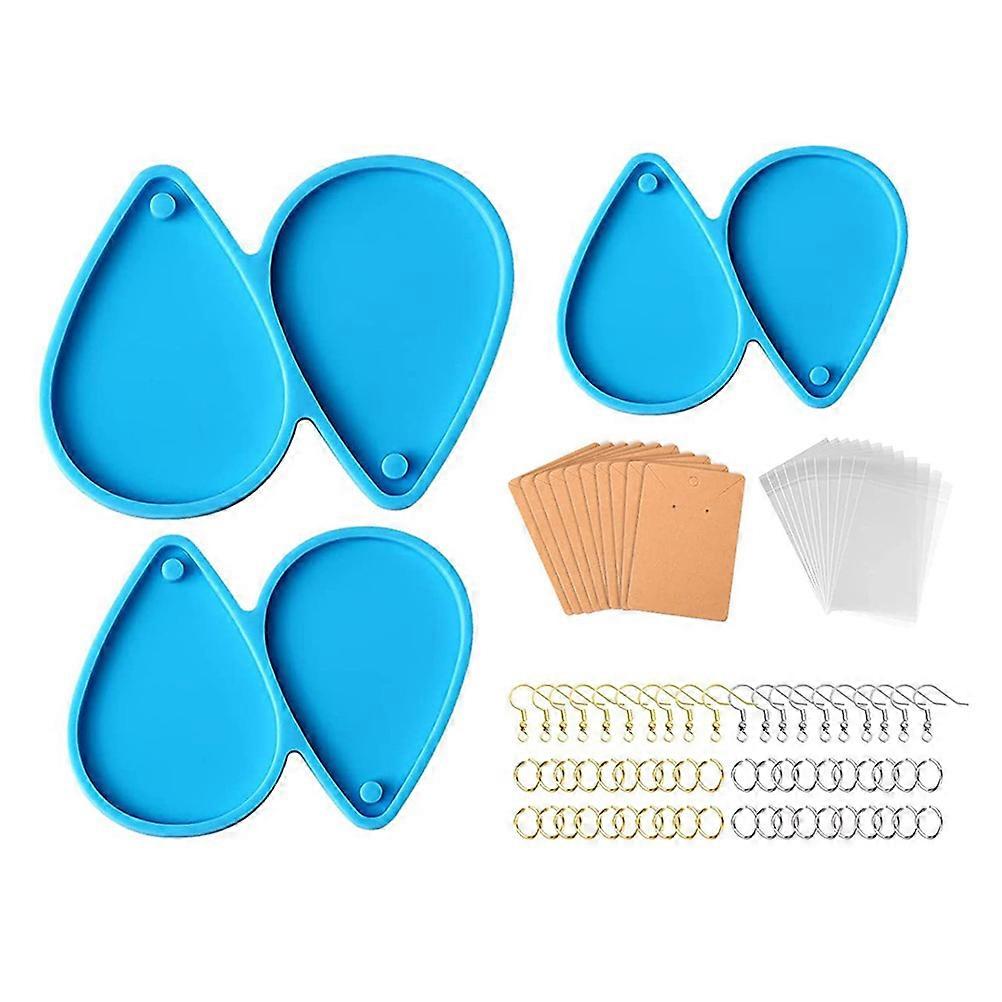 Water Drop Shape Earring Making Molds 5 Sets for Craft Makers Stylish Sky-Blue Easy to Use