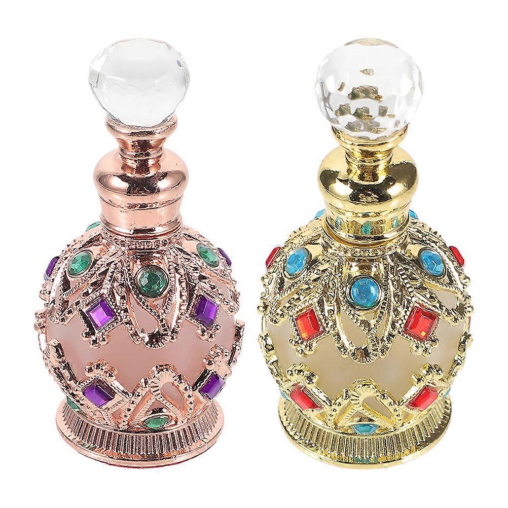Decorative Perfume Bottles for Storage Use 2Pcs Glass Vintage Essential Oil Bottles