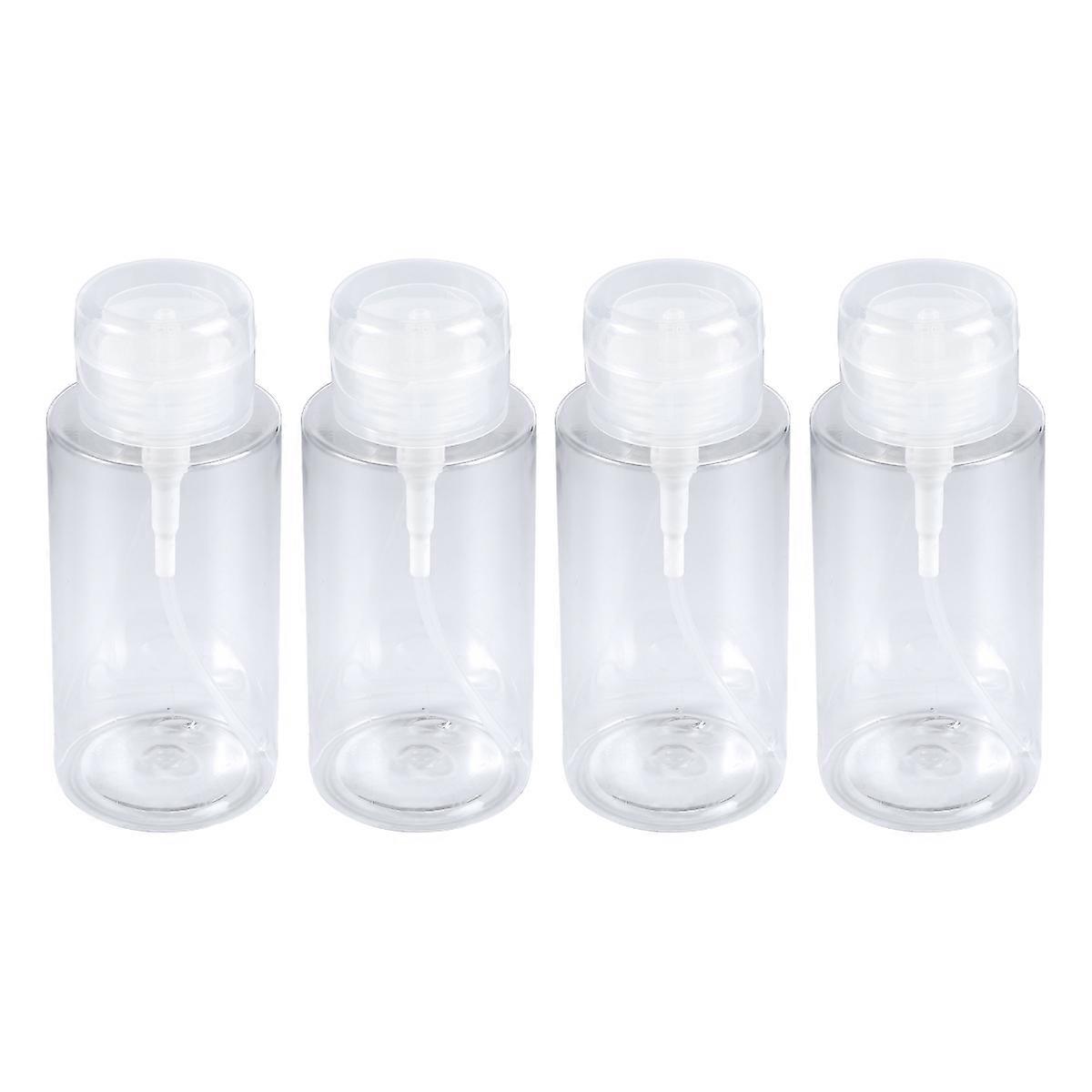Travel Pump Container for Makeup Remover Plastic Bottle 8Pcs White Set