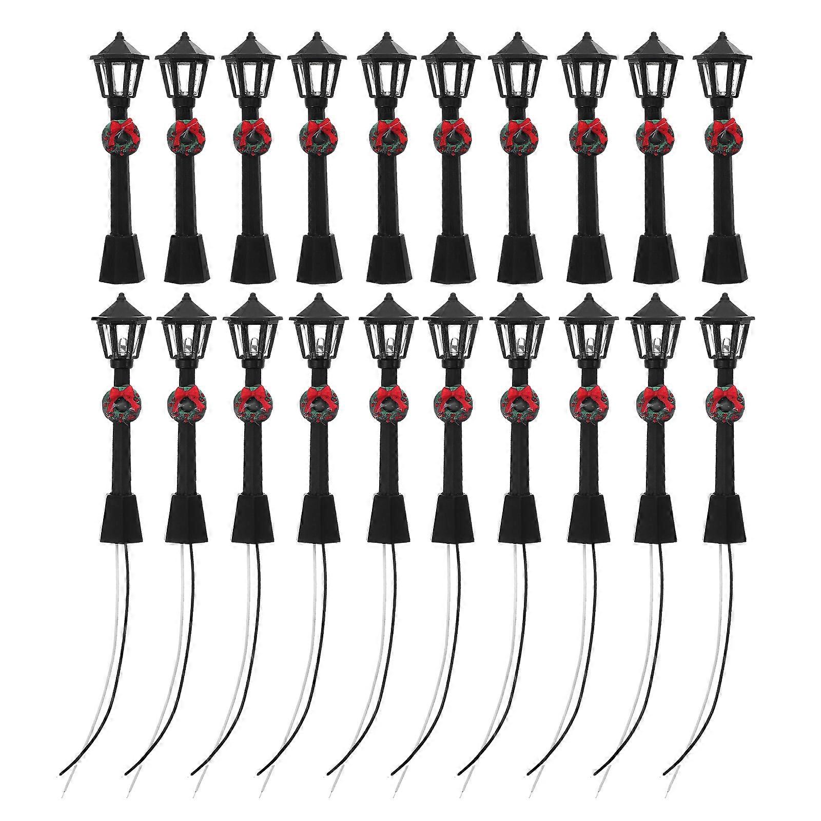 Miniature Street Lamp LED Simulation Lighting 100Pcs for Model Landscape