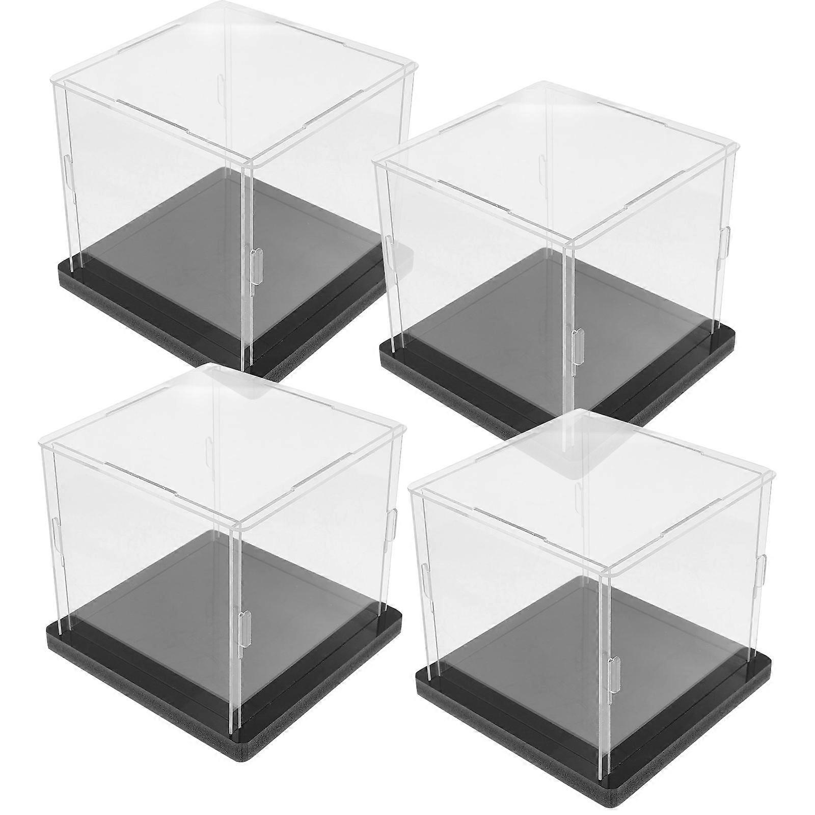Storage For Action Figures Cube Boxes Transparent Display Home Decor Glassware 4Pcs
