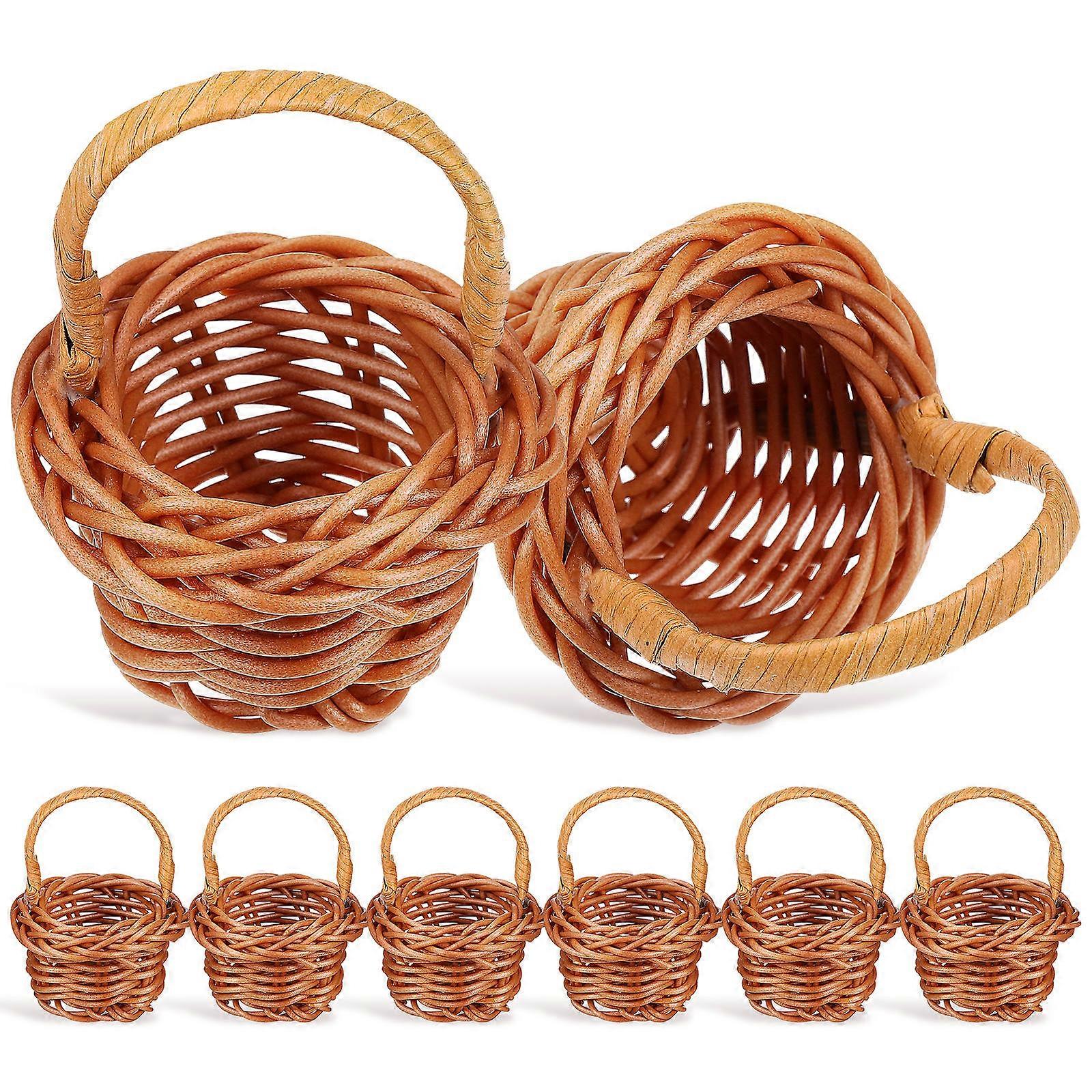 Light Yellow Mini Basket for Decorative Mini House Use 40Pcs
