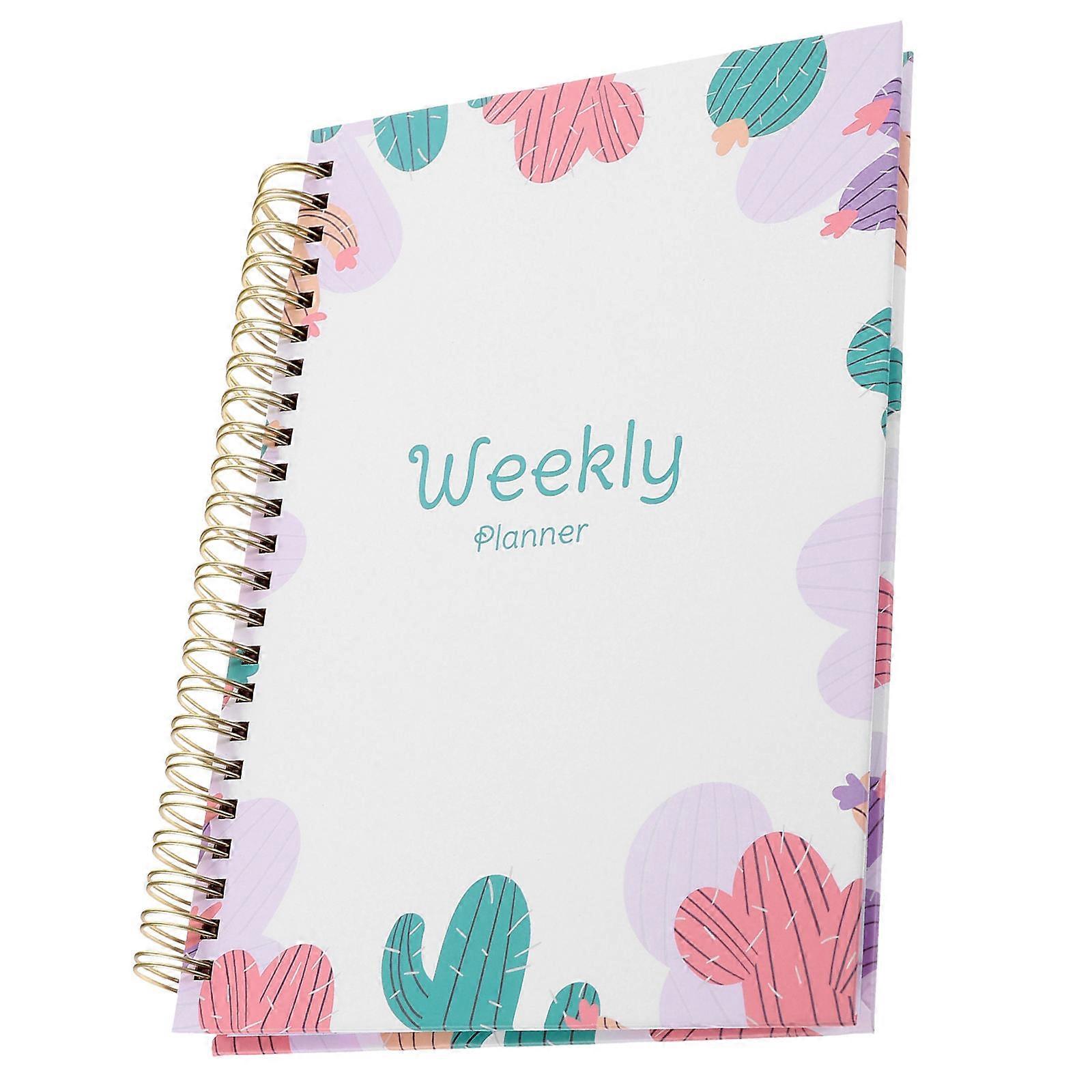 Pink Planner Notebook Weekly Schedule Notepad for Daily Use 2Pcs