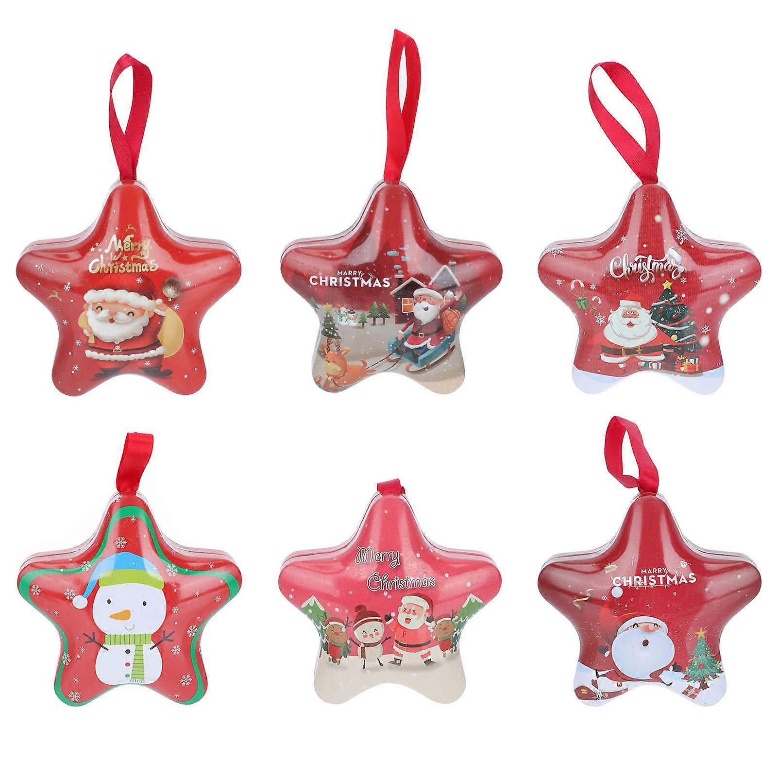 Five-Pointed Star Candy Boxes for Party 18Pcs Christmas Tinplate Gift Boxes