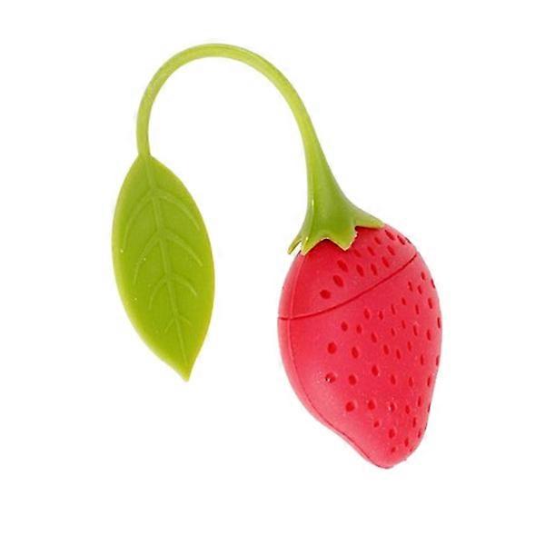 Tea Infuser Strainer Silicone Strawberry Shape for Loose Tea 2Pcs Red Set