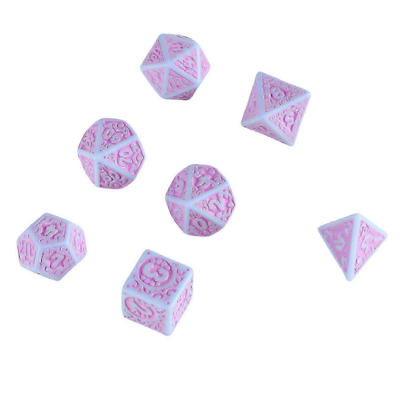 7Pcs Polyhedral Dices Multi-Sided Acrylic Dices Role Playing Table Game Dices Hollow Pattern Game Dices Easy to Use