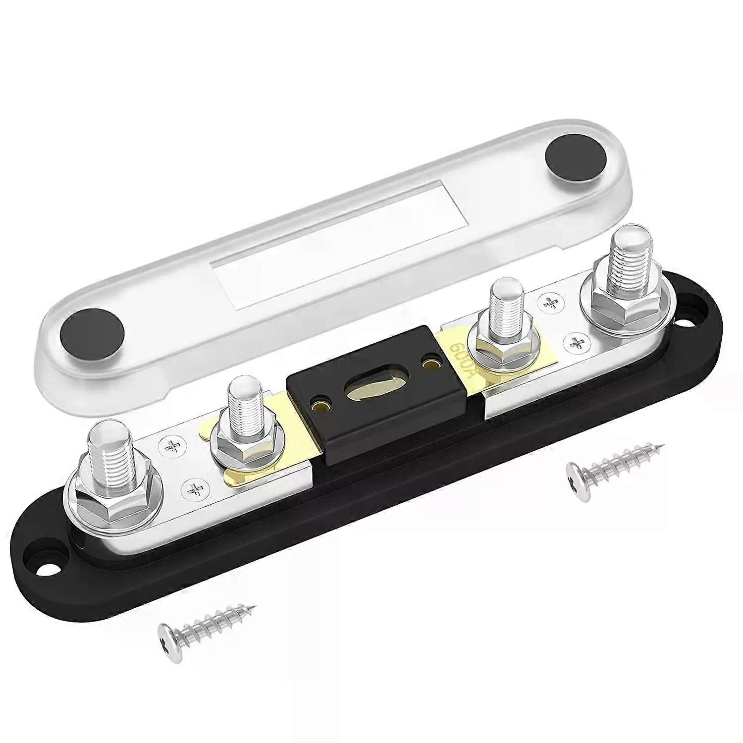 DaierTek ANL Fuse Holder with 300A 600A ANL Fuse M10 Stud Terminal Marine ANL Fuse Block with Gold Plated ANL Fuse for Car Truck