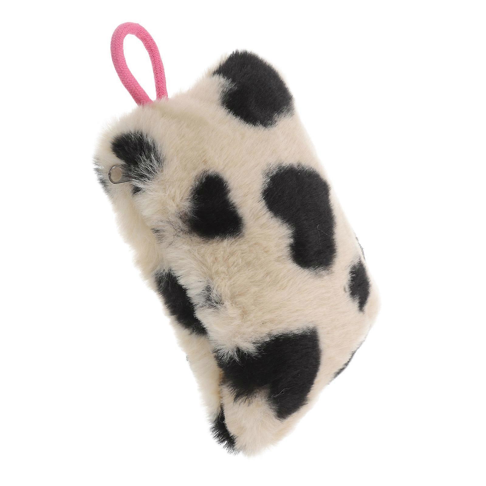 Adorable Plush Coin Bag Heart Patterns for Portable Storage 3Pcs Set