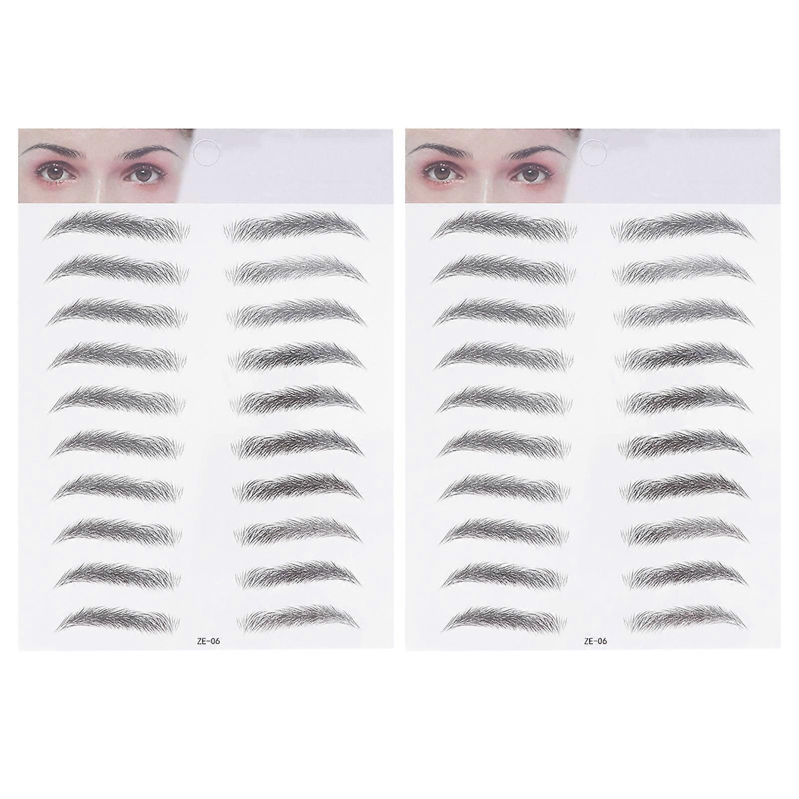 Eyebrow Transfer Stickers Imitation Artificial Eyebrow Tool for Makeup 2Pcs Black
