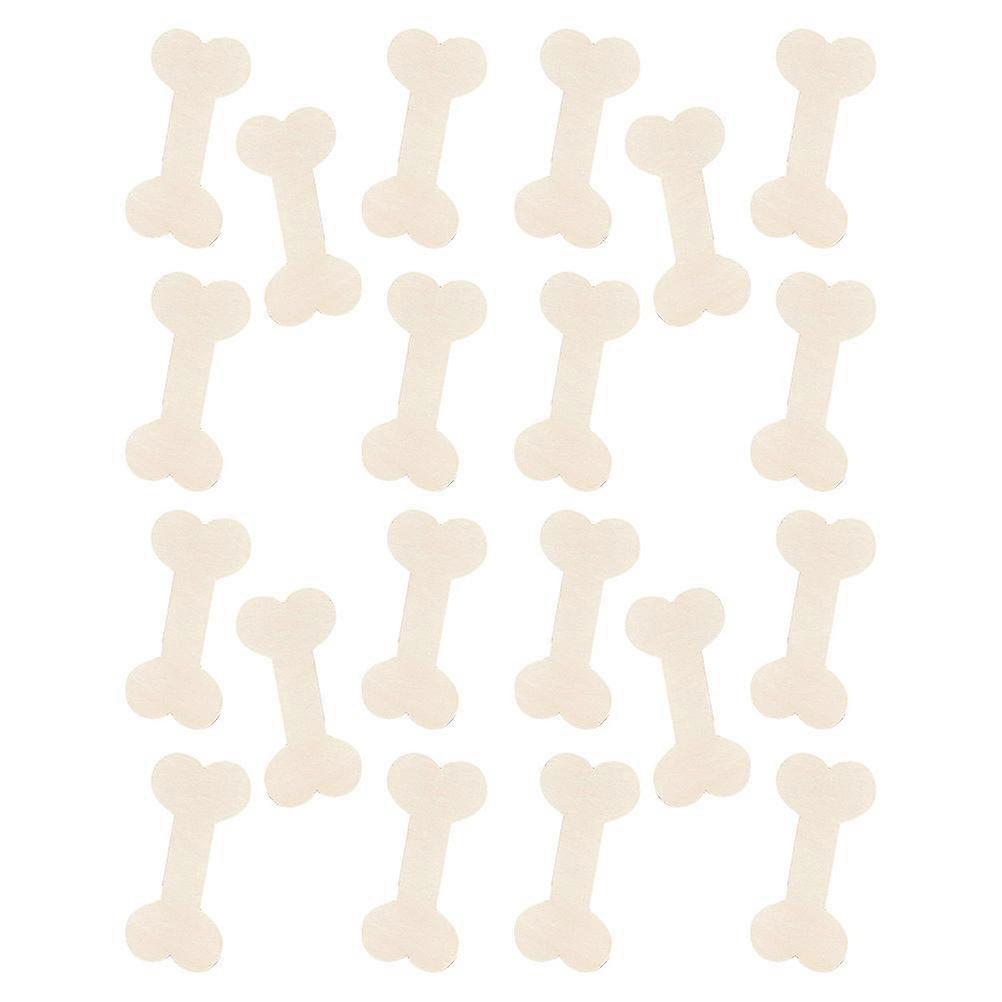 Writable Tag Wooden Bone Shaped Tag for DIY Labeling 80Pcs Khaki