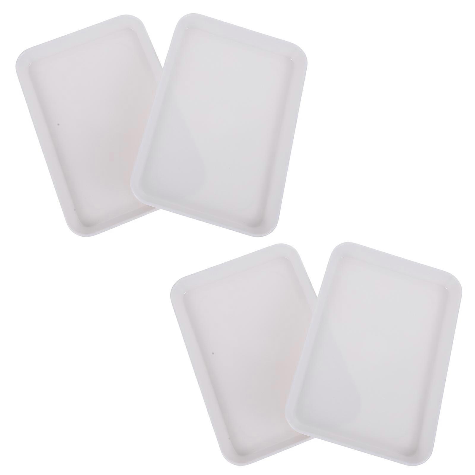 Serving Plate White Tea Tray for Snacks 4Pcs Material for Home