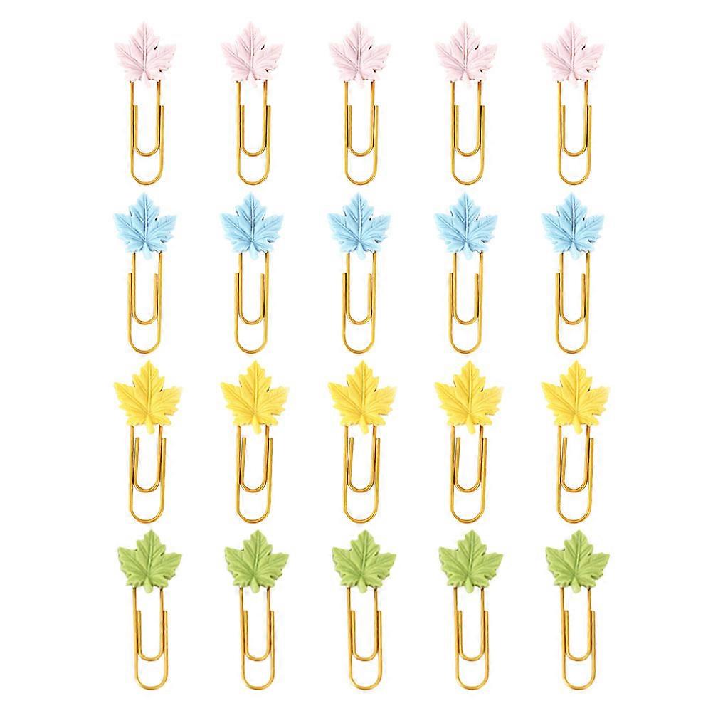 Cute Maple Leaf Paper Clips Suitable For Students Office Workers In Assorted Color For Paper Clipping 40 Pcs