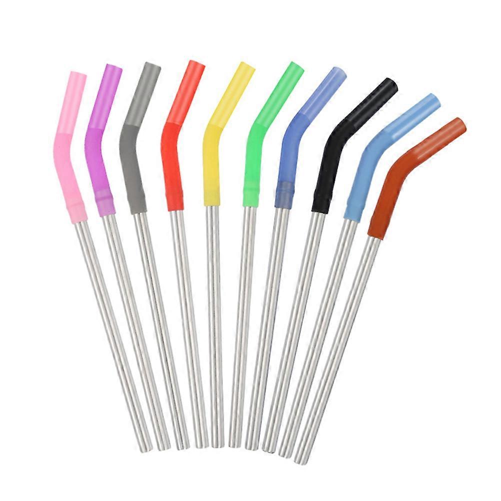Cylindrical Stainless Steel Straws Set 30 Pcs Anti-Rust Reusable Straw Assorted Color Suitable For Smoothies Home Use