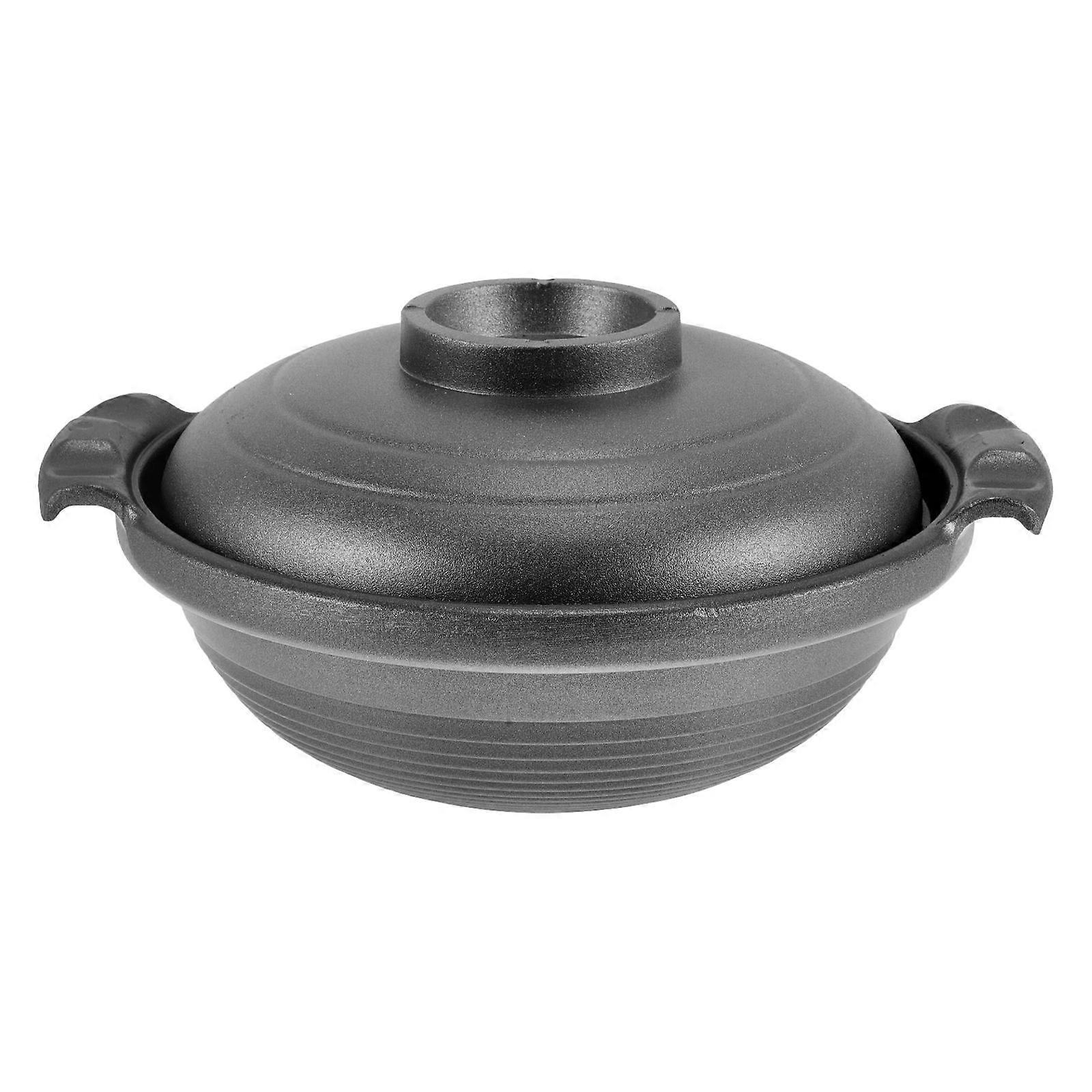 Ceramic Cooking Pot 3Pcs For Professional Chef Double Handles Black Stewing Even Heat Distribution