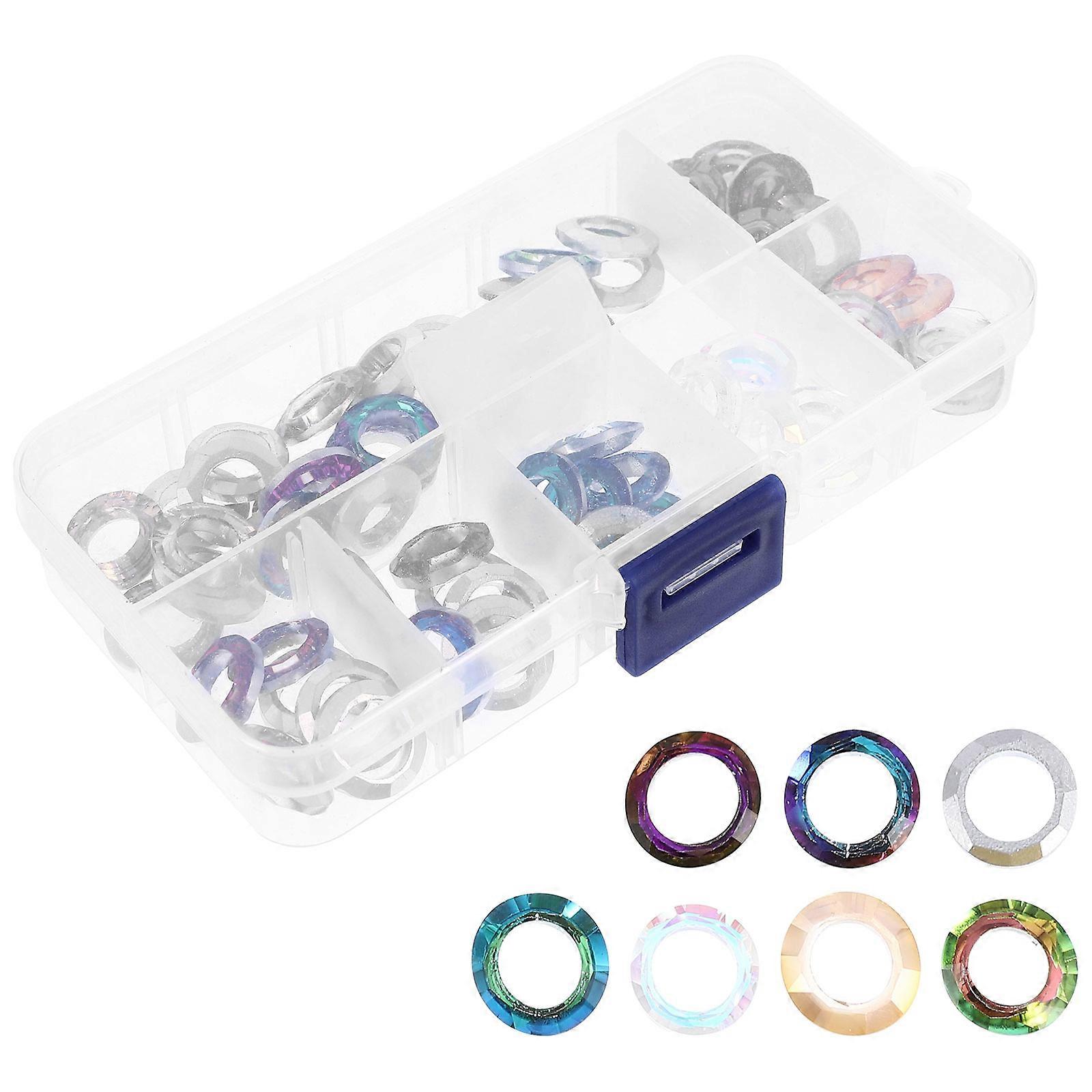 Manicure Charms Big Hole Round Ring for Handmade Accessory 2 Boxes