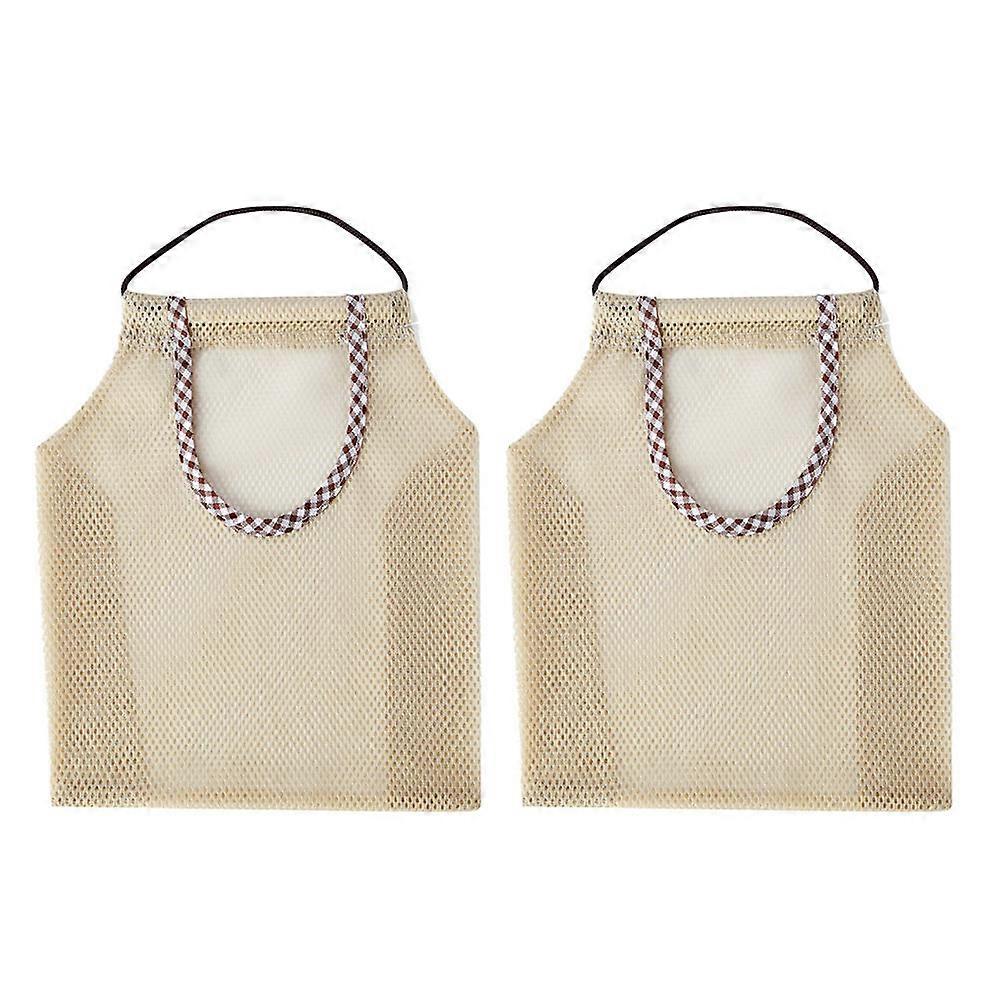 Hanging Mesh Bag Kitchen Mesh Bag for Storage Use 4Pcs Beige Fruit Storage